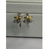 925 Sterling Silver Gold Plated Flowers Earrings Length 0.75 Inch