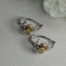 925 Sterling Silver Gold Plated Flowers Earrings Length 0.75 Inch
