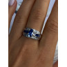 925 Sterling Silver Sapphire & Beryl Ring Size 9