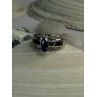 925 Sterling Silver Sapphire & Beryl Ring Size 9
