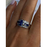 925 Sterling Silver Sapphire & Beryl Ring Size 9