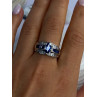 925 Sterling Silver Sapphire & Beryl Ring Size 9