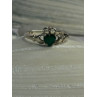 Beautiful Design 925 Sterling Silver Emerald Heart Ring Size 11