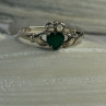 Beautiful Design 925 Sterling Silver Emerald Heart Ring Size 11