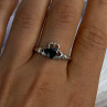 Beautiful Design 925 Sterling Silver Emerald Heart Ring Size 11