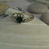 Beautiful Design 925 Sterling Silver Emerald Heart Ring Size 11
