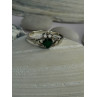 Beautiful Design 925 Sterling Silver Emerald Heart Ring Size 11