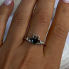 Beautiful Design 925 Sterling Silver Emerald Heart Ring Size 11