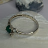 Beautiful Design 925 Sterling Silver Emerald Heart Ring Size 11