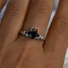 Beautiful Design 925 Sterling Silver Emerald Heart Ring Size 11