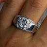 Mens 925 Sterling Silver CZ Ring Size 10