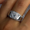 Mens 925 Sterling Silver CZ Ring Size 10