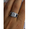 Mens 925 Sterling Silver CZ Ring Size 10