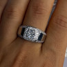 Mens 925 Sterling Silver CZ Ring Size 10