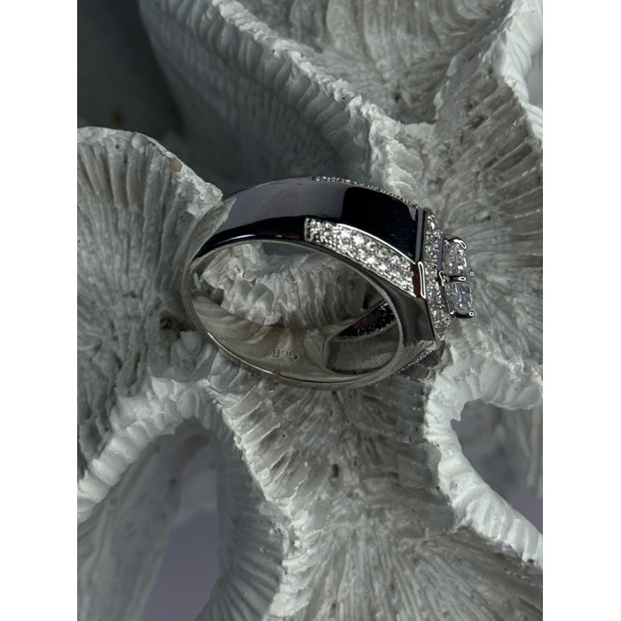 Mens 925 Sterling Silver CZ Ring Size 10