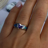 925 Sterling Silver Amethyst & Beryl & Opal Ring Size 6.5