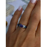 925 Sterling Silver Amethyst & Beryl & Opal Ring Size 6.5