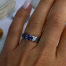 925 Sterling Silver Amethyst & Beryl & Opal Ring Size 6.5