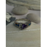 925 Sterling Silver Amethyst & Beryl & Opal Ring Size 6.5