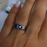 925 Sterling Silver Amethyst & Beryl & Opal Ring Size 6.5