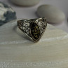Vintage Classy Design 925 Sterling Silver Amber Ring Size 6