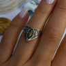Vintage Classy Design 925 Sterling Silver Amber Ring Size 6