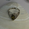 Vintage Classy Design 925 Sterling Silver Amber Ring Size 6