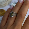 Vintage Classy Design 925 Sterling Silver Amber Ring Size 6