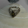 Vintage Classy Design 925 Sterling Silver Amber Ring Size 6