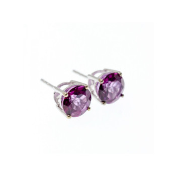 925 Sterling Silver Almandine Stud Earrings