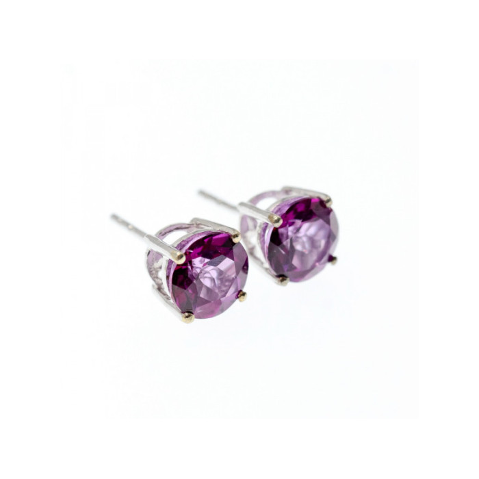 925 Sterling Silver Almandine Stud Earrings