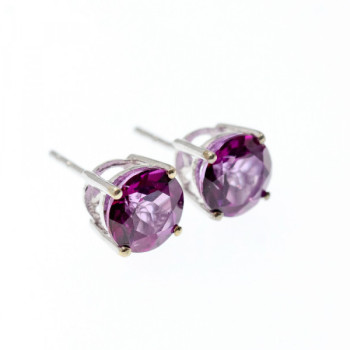 925 Sterling Silver Almandine Stud Earrings