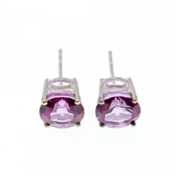 925 Sterling Silver Almandine Stud Earrings