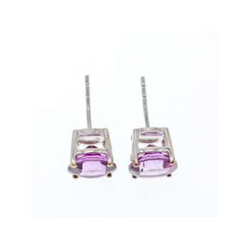 925 Sterling Silver Almandine Stud Earrings