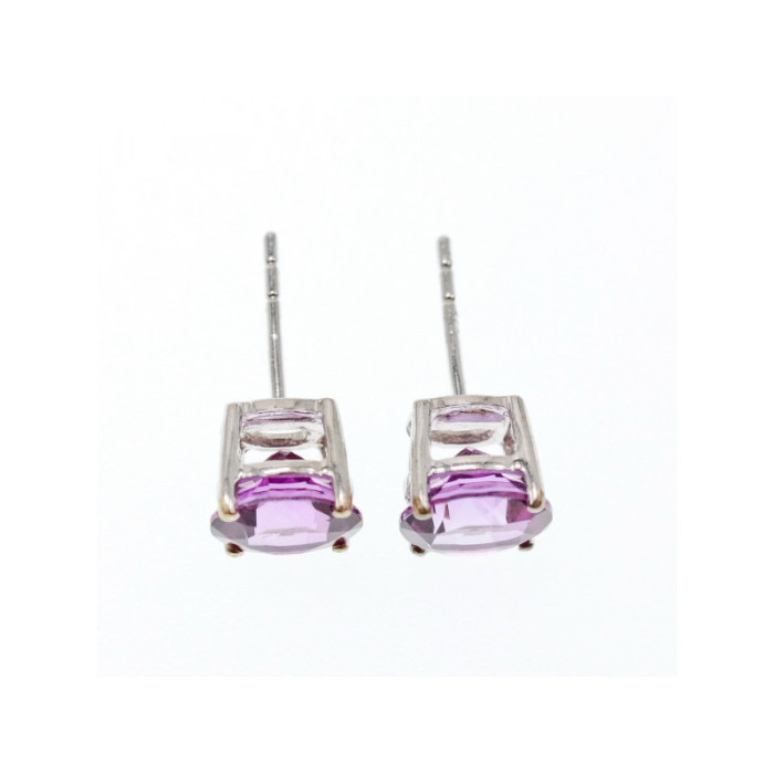 925 Sterling Silver Almandine Stud Earrings