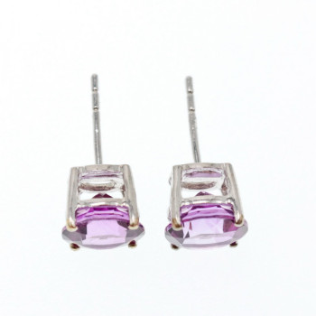925 Sterling Silver Almandine Stud Earrings