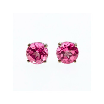925 Sterling Silver Morganite Stud Earrings