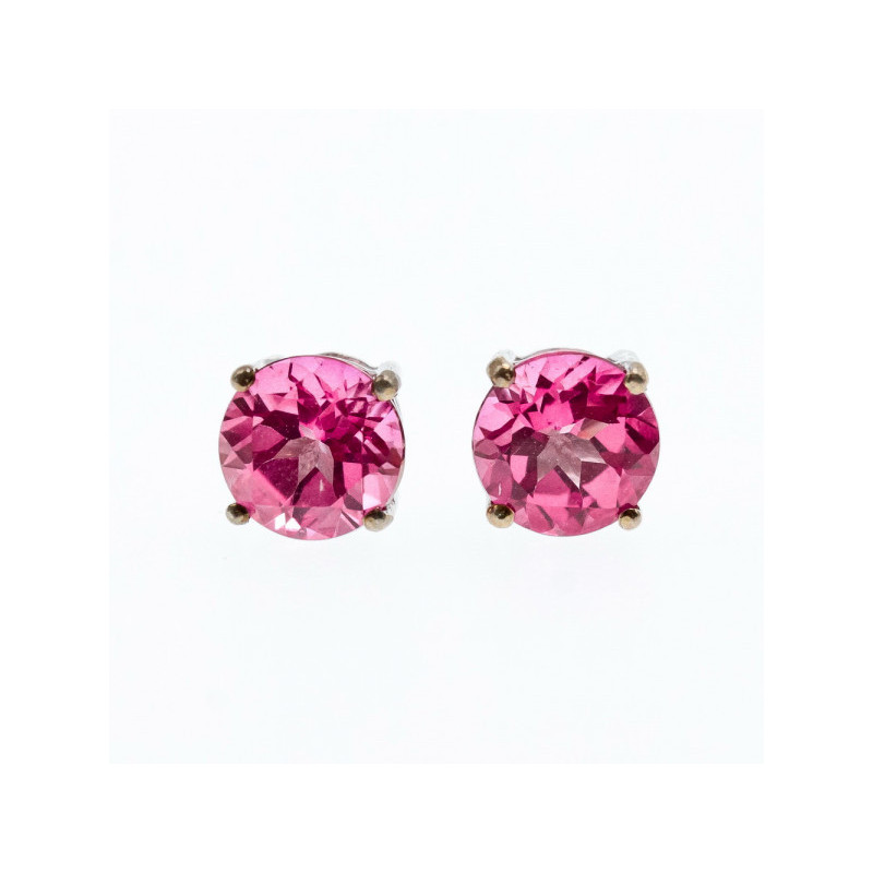 925 Sterling Silver Morganite Stud Earrings