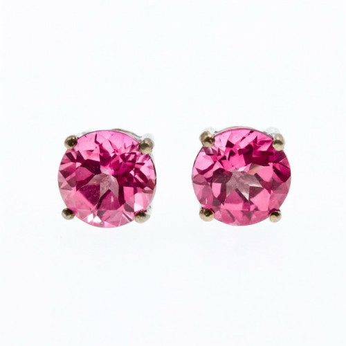925 Sterling Silver Morganite Stud Earrings