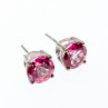 925 Sterling Silver Morganite Stud Earrings