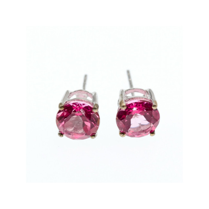 925 Sterling Silver Morganite Stud Earrings