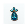 925 Sterling Silver Gold Plated Aquamarine & CZ Pendant