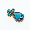 925 Sterling Silver Gold Plated Aquamarine & CZ Pendant