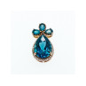 925 Sterling Silver Gold Plated Aquamarine & CZ Pendant