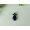 925 Sterling Silver Gold Plated Aquamarine & CZ Pendant