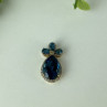 925 Sterling Silver Gold Plated Aquamarine & CZ Pendant