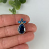 925 Sterling Silver Gold Plated Aquamarine & CZ Pendant