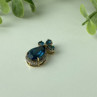 925 Sterling Silver Gold Plated Aquamarine & CZ Pendant