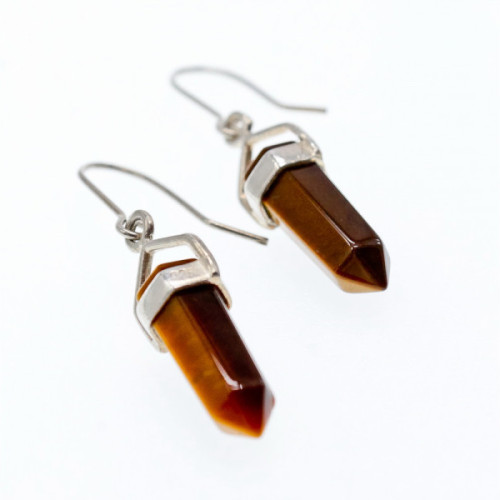 925 Sterling Silver Tiger'S Eye Earrings