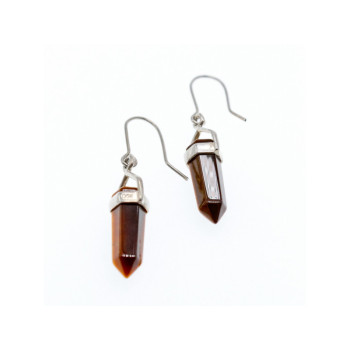 925 Sterling Silver Tiger's Eye Earrings